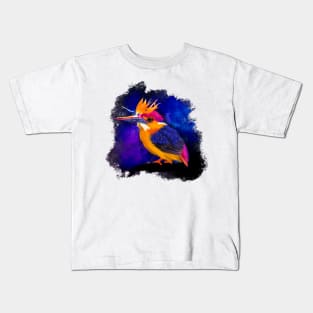 Dwarf Kingfisher + Bird of Paradise Flower Kids T-Shirt